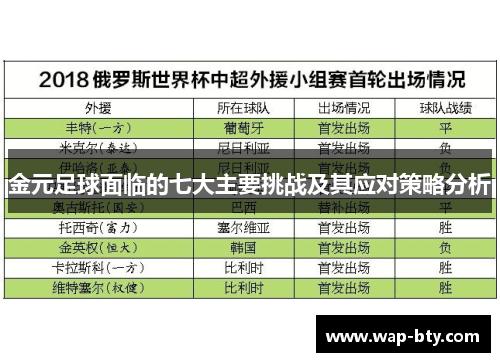 金元足球面临的七大主要挑战及其应对策略分析